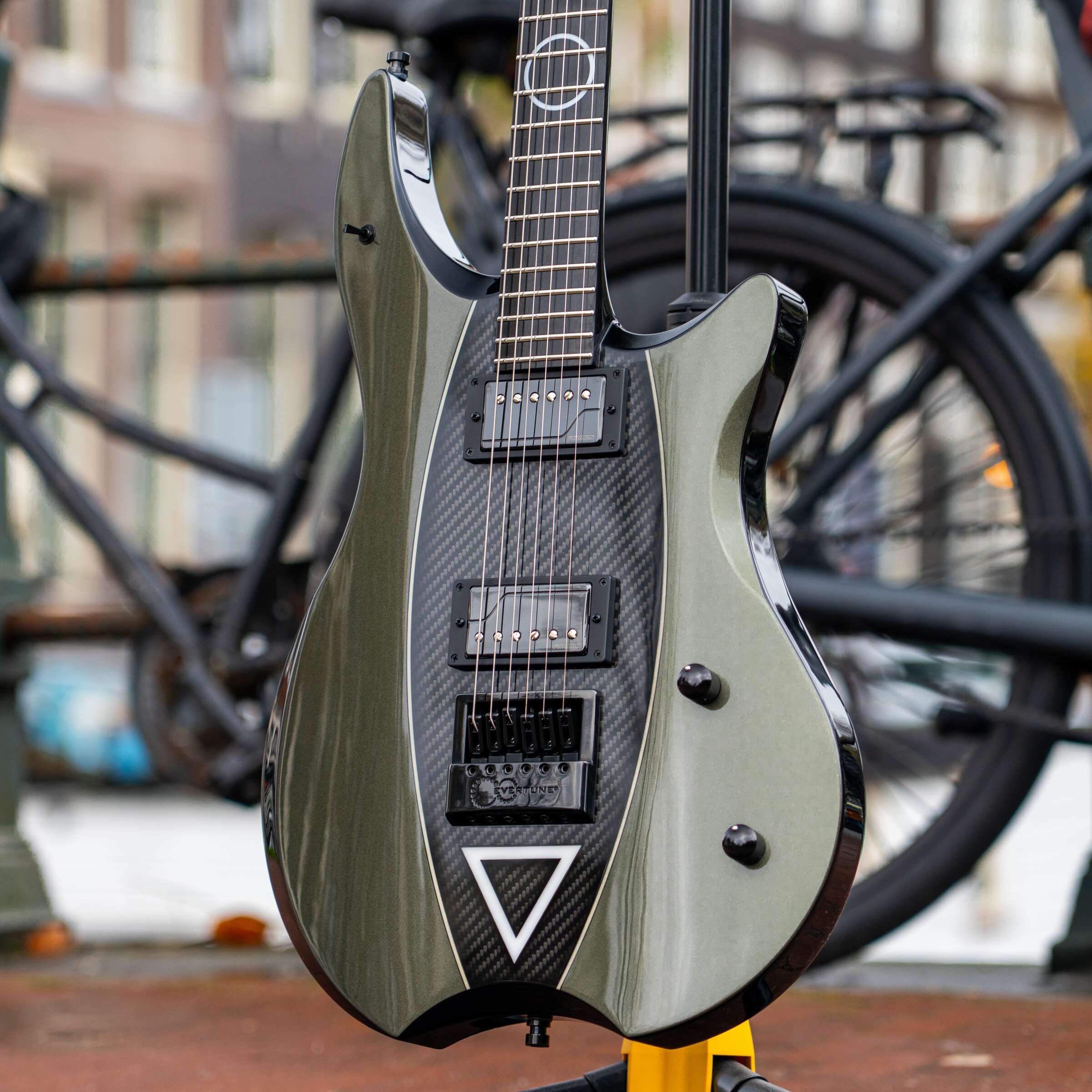 Framus Masterbuilt Stormbender 6-String Devin Townsend Signature - Olive Green Metallic - Image 6