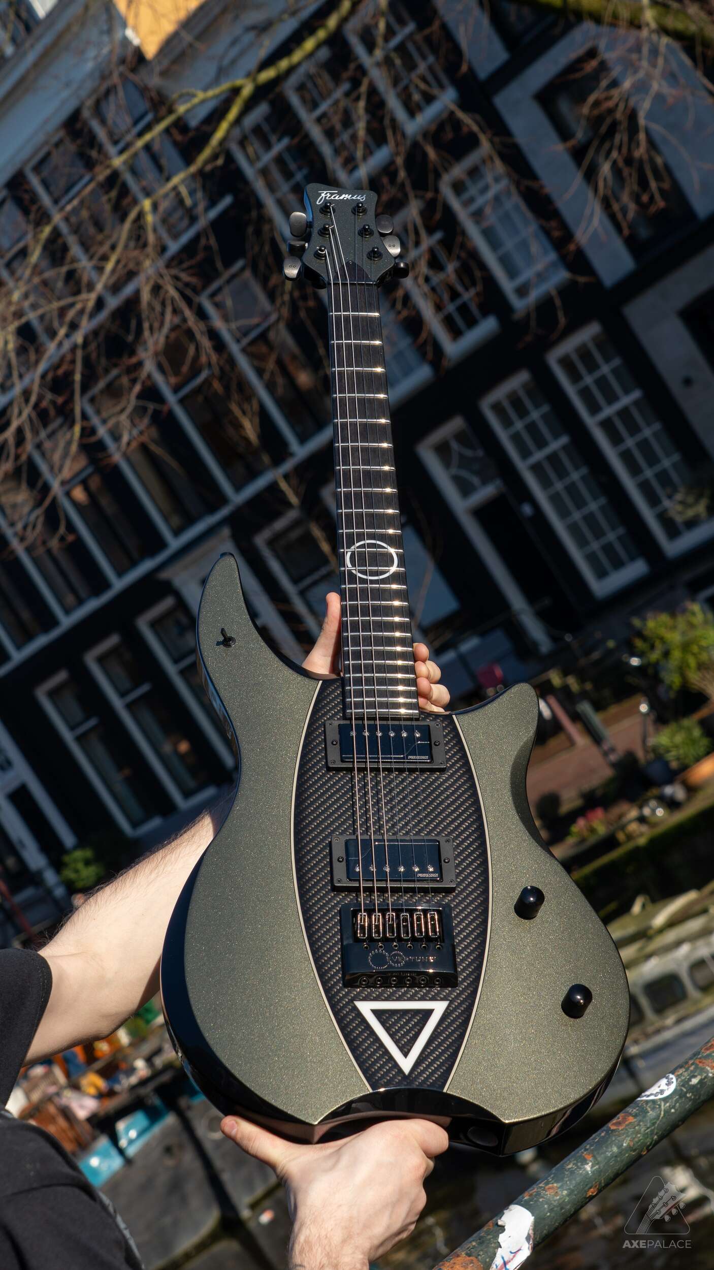 Framus Masterbuilt Stormbender 6-String Devin Townsend Signature - Olive Green Metallic - Image 13