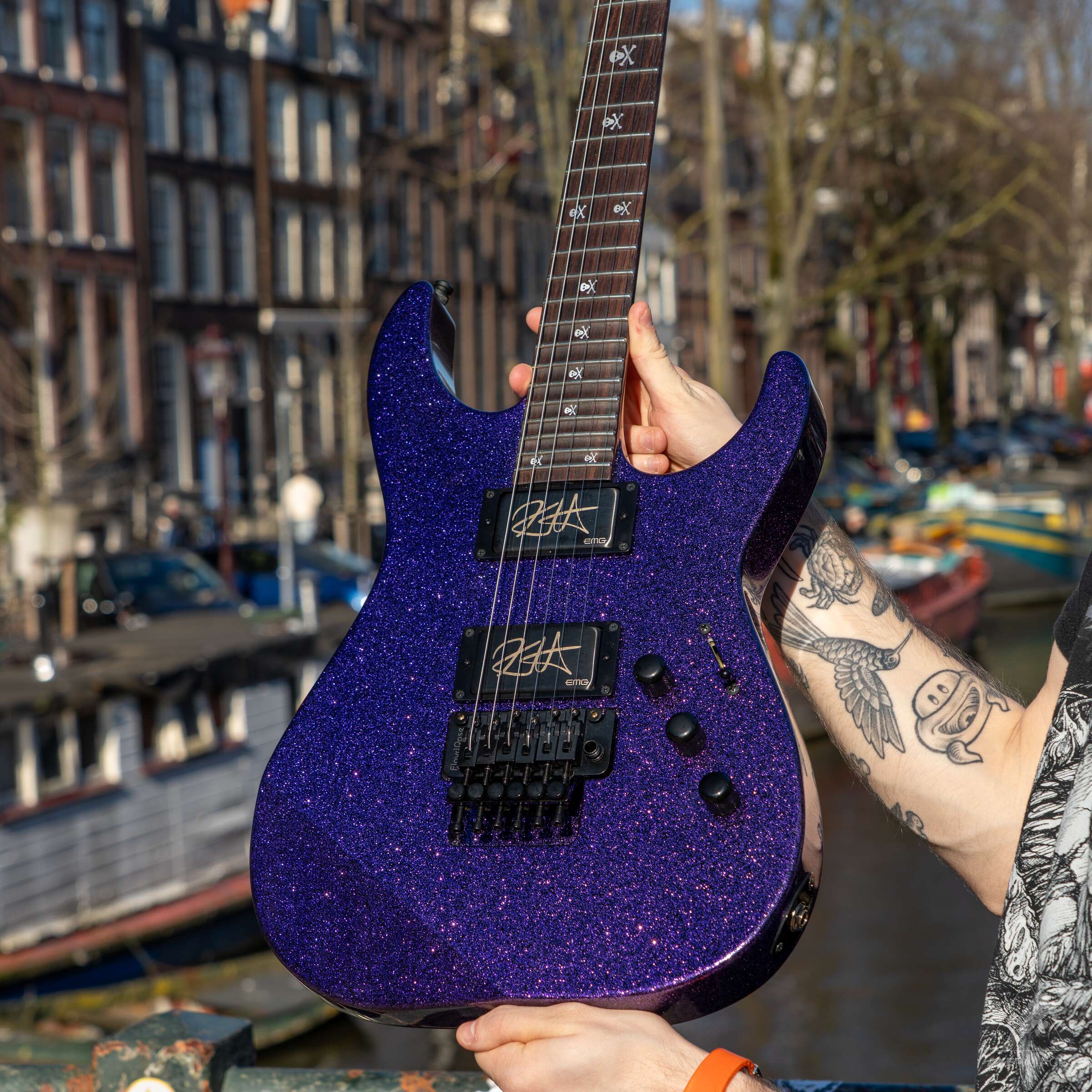 ESP KH-2 Purple Sparkle Kirk Hammett Signature Guitar - Image 6