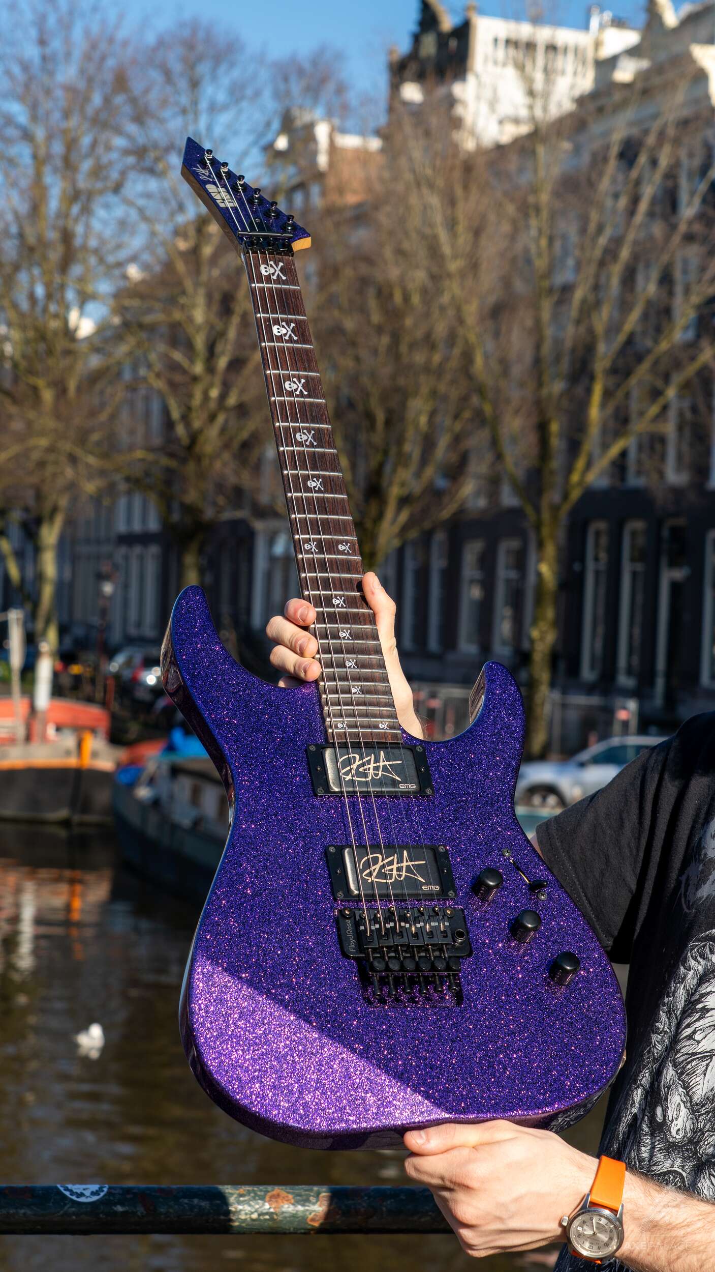 ESP KH-2 Purple Sparkle Kirk Hammett Signature Guitar - Image 7