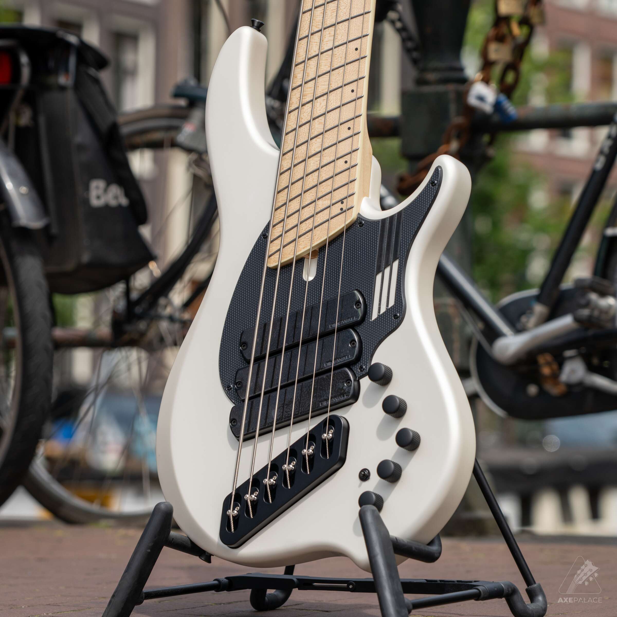 Dingwall NG3 6-String Bass Adam "Nolly" Get Good signature in Matte Ducati White - Image 2