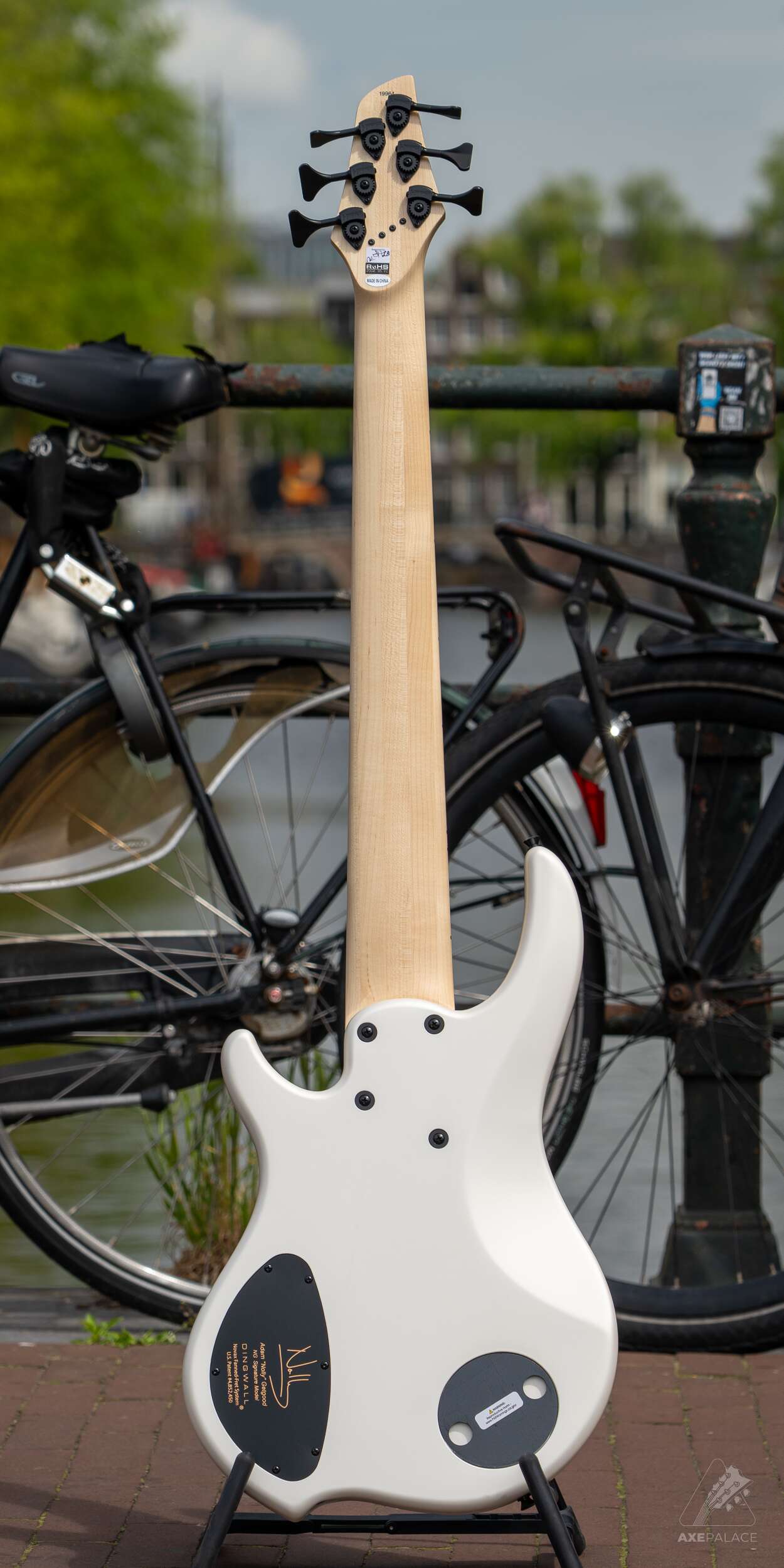 Dingwall NG3 6-String Bass Adam "Nolly" Get Good signature in Matte Ducati White - Image 4