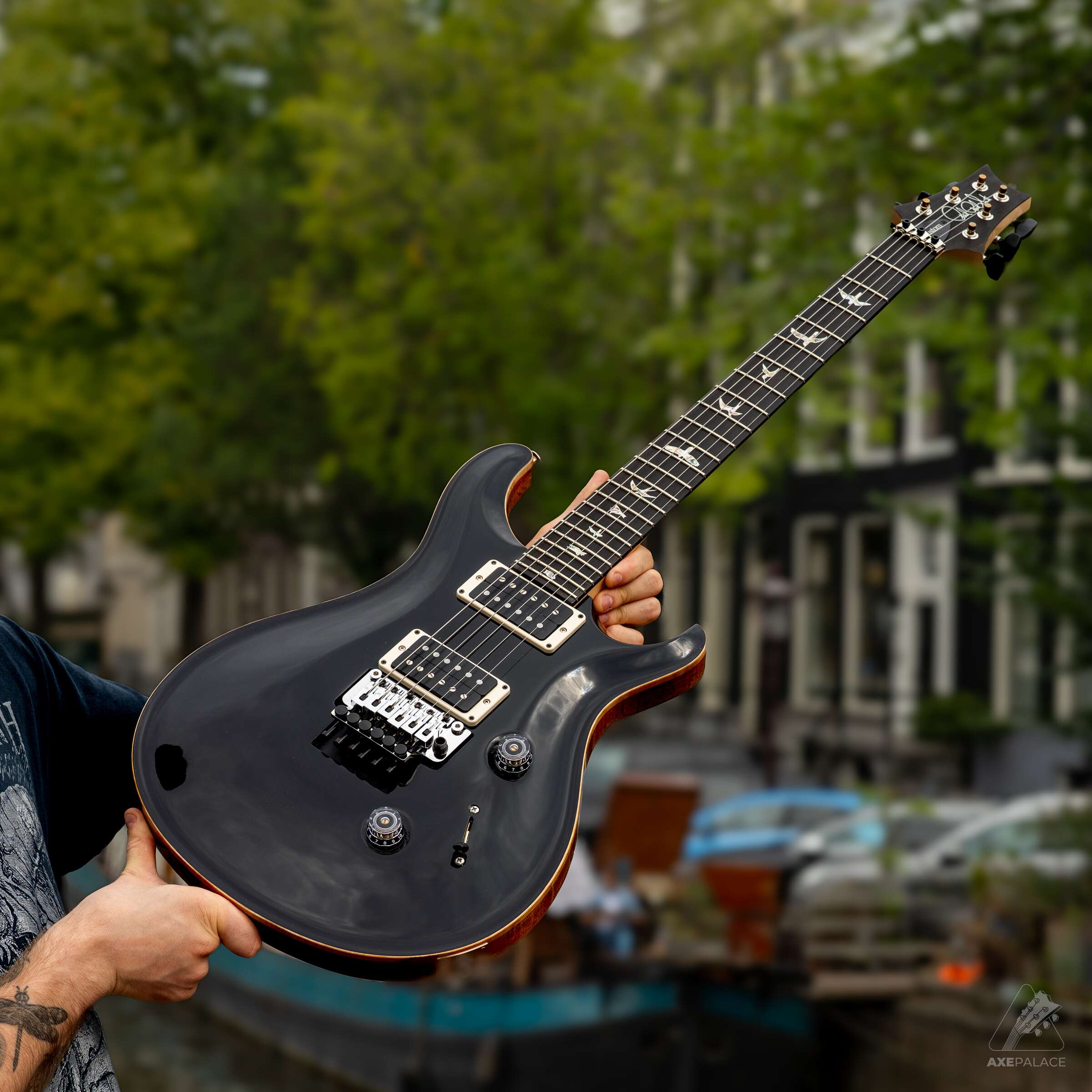 PRS Custom 24 "Floyd" - Black Top (Natural Back) - Image 8